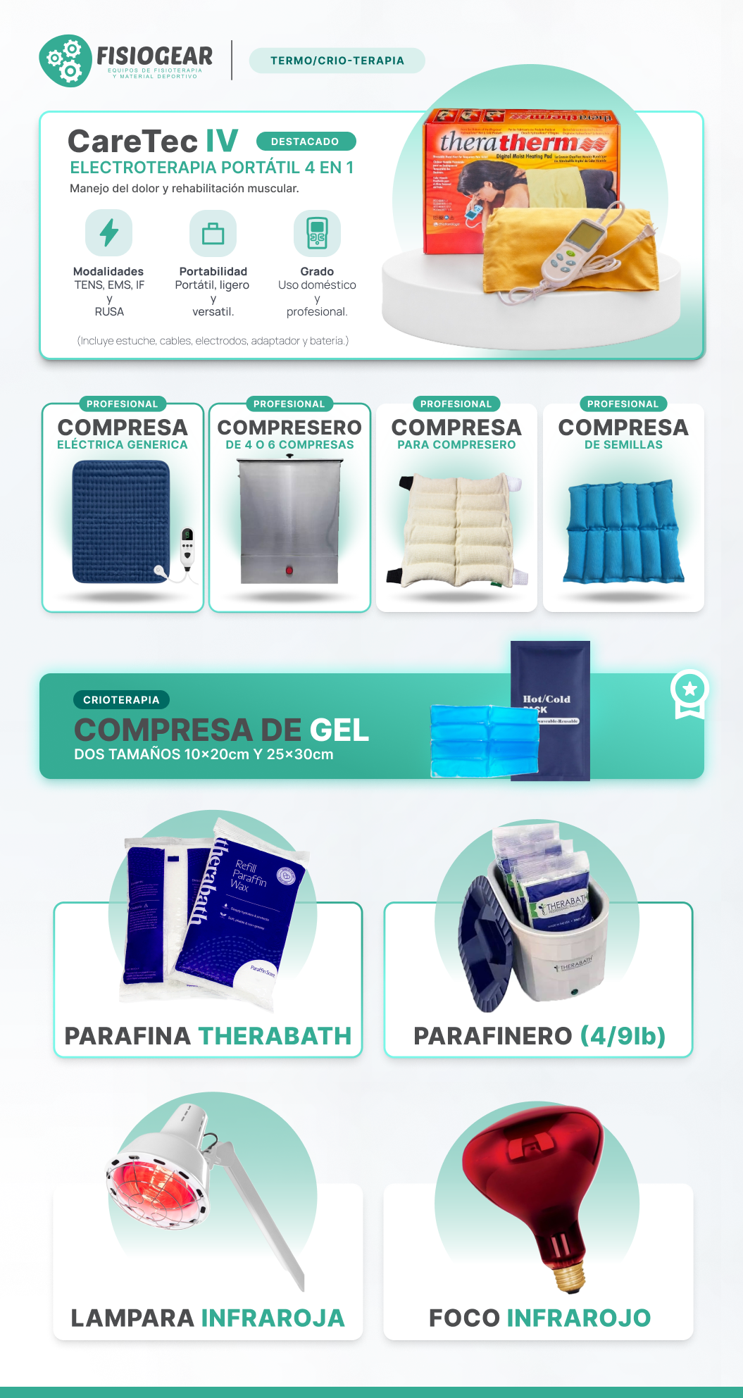 Catálogo de termo y crioterapia Fisiogear